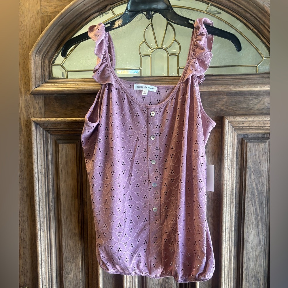 Perseption concept mauve tank blouse